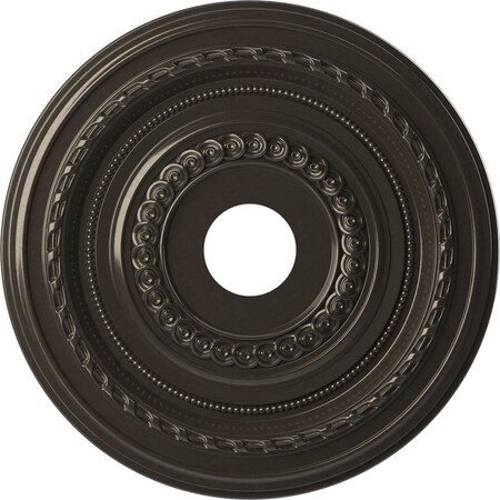 Cole PVC Ceiling Medallion (Fits Canopies up to 5 1/8"), Metallic Charcoal, 19"OD x 3 1/2"ID x 1"P